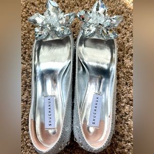 Rhinestone kitten heel wedding shoes